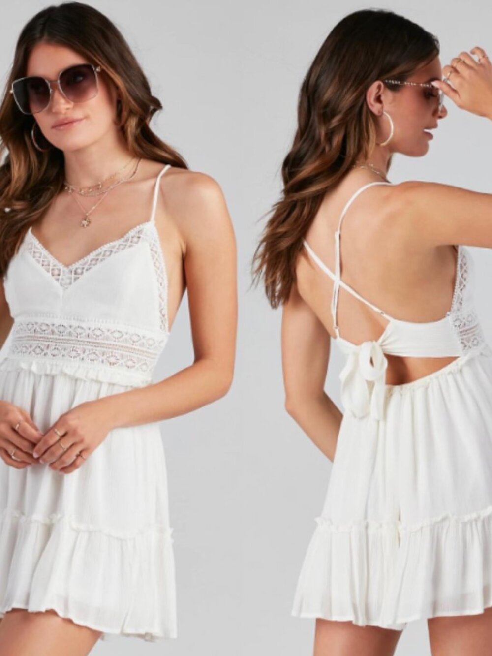 Windsor XS Crochet White Mini Dress - size M (runs small)